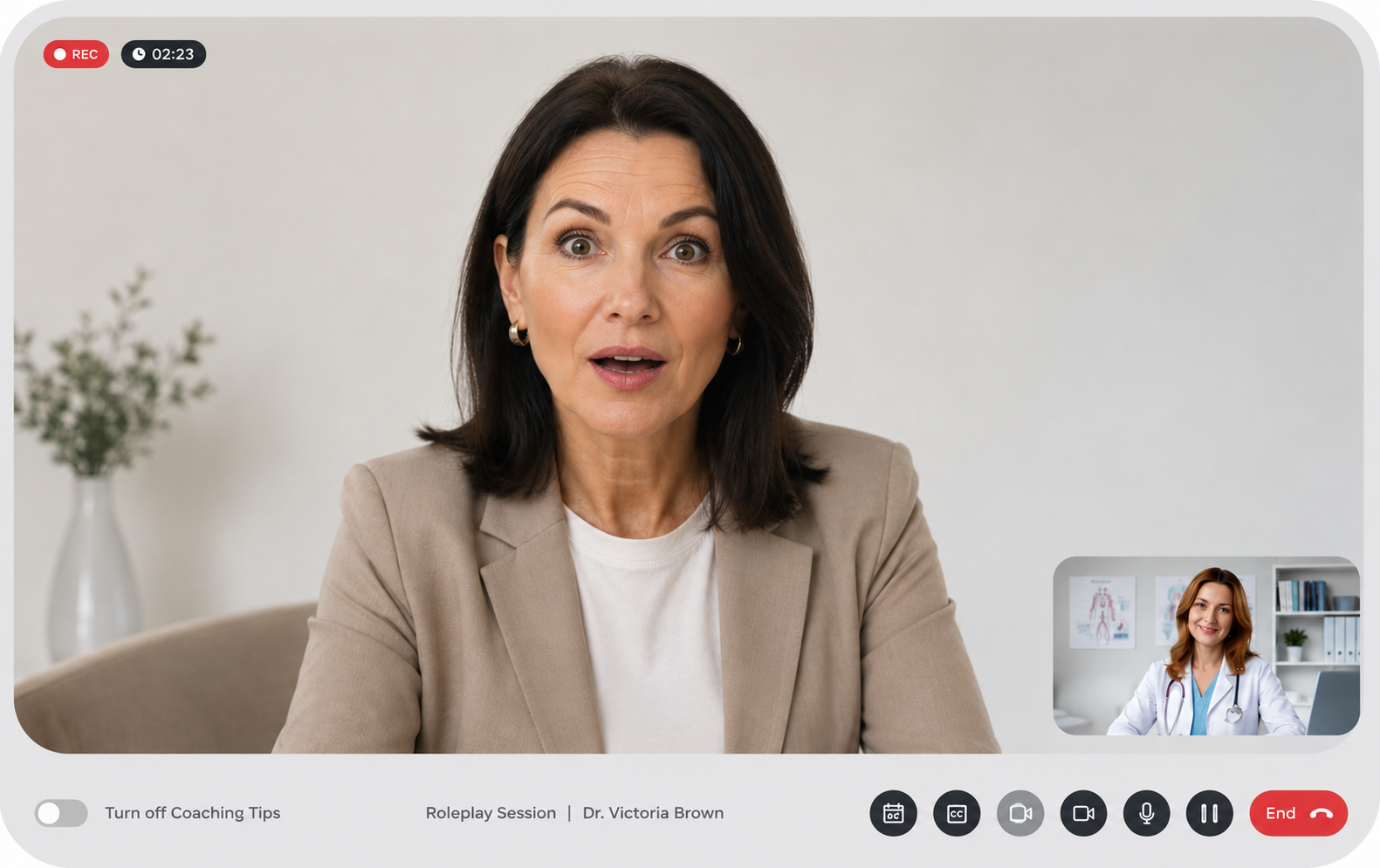 Rolevance MD roleplay consultation interface